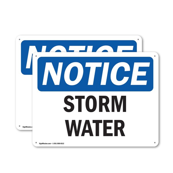 Signmission Storm Water, 10 in W x Rectangle, Plastic OS-2PACK-NS-P-710-L-18500 - main